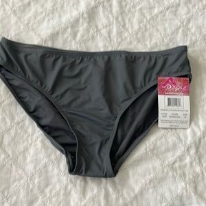 Kanu Surf Women's Bikini Swimsuit Bottoms Gray size 14 low rise A61